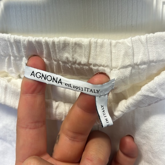 Agnona 100% white linen wide leg pants - Picture 2 of 5